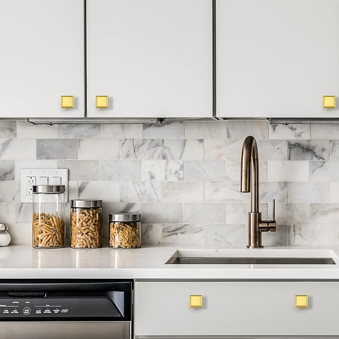 Ravinte Hardware 15 Pack Kitchen Cabinet Pulls Square Drawer Single Hole - Image 4