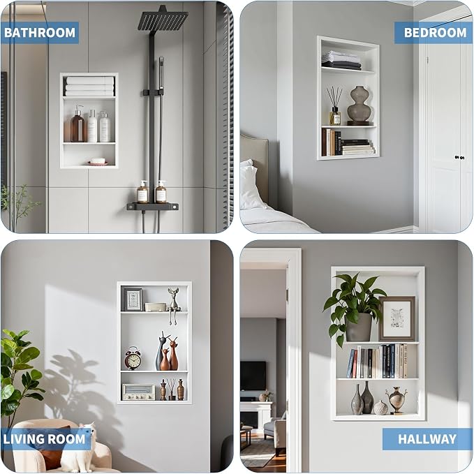 Stainless Steel Recessed Medicine Cabinet Bathroom Medicine Wall Niche Shower - Image 7