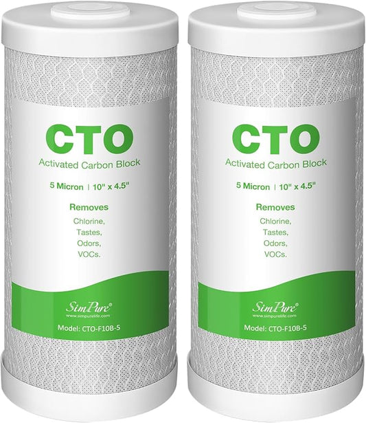 SimPure Whole House Water Filter Cartridges 5 Micron 10" x 4.5" CTO Activated by SimPure_Water