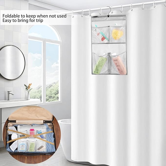 Mesh Shower Organizer Hanging Caddy Quick Dry Bathroom Storage - Image 5