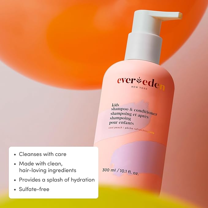 Evereden Kids Shampoo and Conditioner 2-in-1: Cool Peach, 8.5 fl oz. | Clean - Image 2