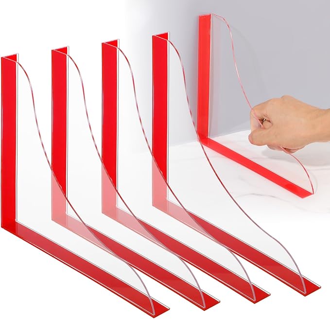 4-Pack Clear Acrylic Shower Splash Guards – Self-Adhesive Waterproof Corner by Unknown