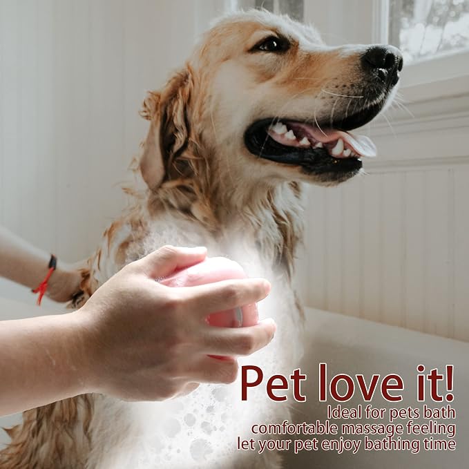 Pet Bath Brush Dog Baths Brush Shampoo Dispenser Soft Silicone Dog Bathing - Image 2