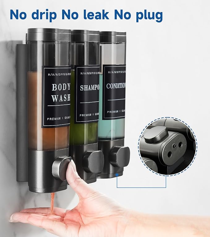 Shower Soap Dispenser Wall Mounted No Drill Shampoo Dispenser - Image 4