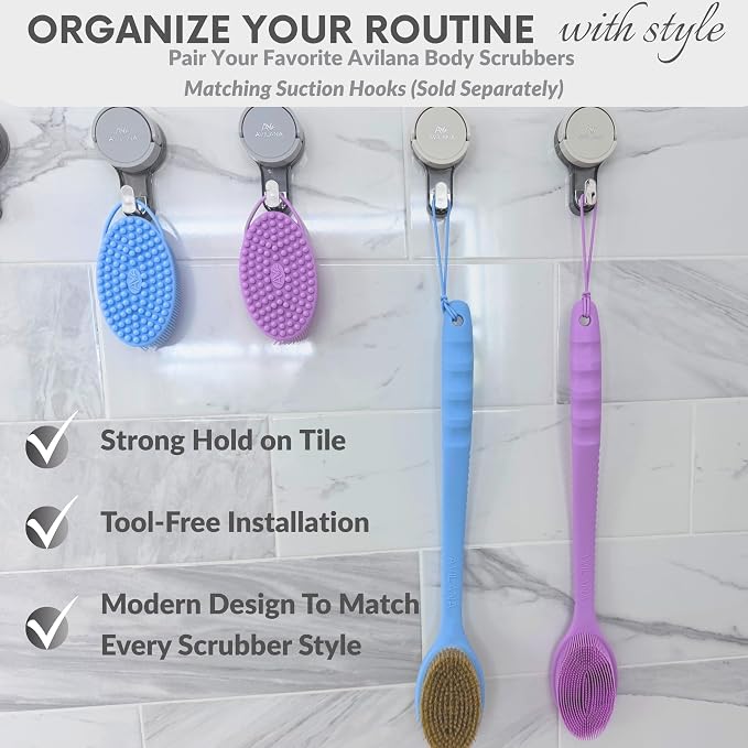 Avilana Back Scrubber for Shower, 19 inch Silicone Body Scrubber - Image 8