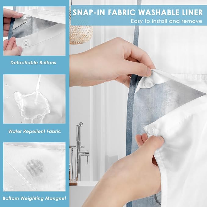 No Hook Rustic Farmhouse Shower Curtain - Image 3