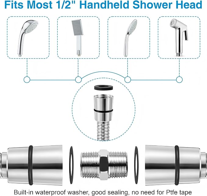 Dreyoo 1 Pack 59 Inch Shower Hose - Image 4