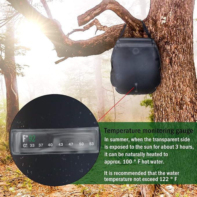 NODG 5 Gallons/20L Portable Solar Shower Bag Solar Heating Shower Bag - Image 5