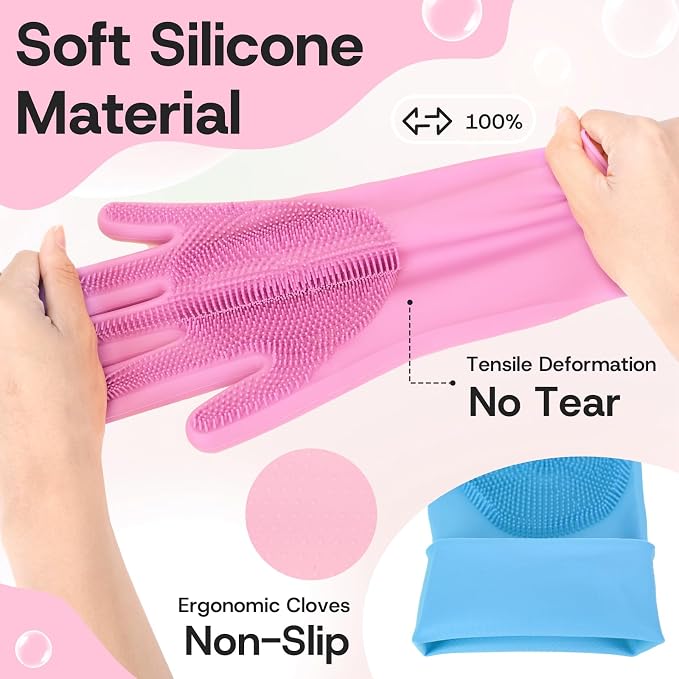2-Pair Pet Hair Remover Glove for Dogs and Cats Washing, & Deshedding – - Image 2