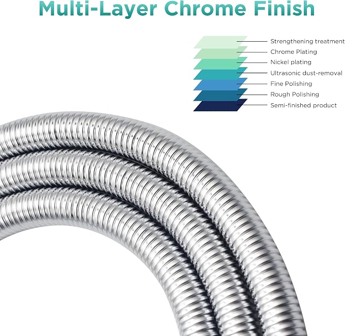 71-Inch Encrypted shower hose G1/2 Universal Shower Pipe Handheld Shower Head - Image 5