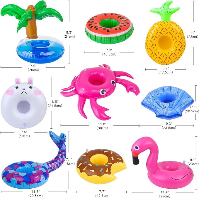 9Pcs Doll Swimming Pool Inflatable Float Including - Image 2