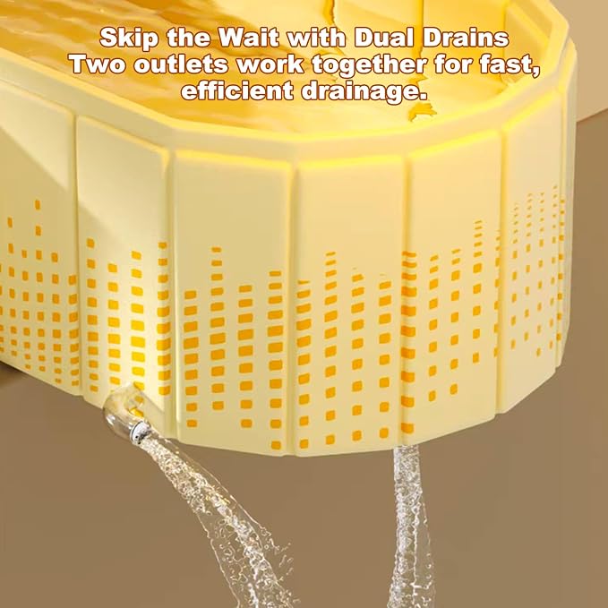 Portable Bathtub for Adult 59" Large Collapsible Cold Plunge Bathtub Foldable - Image 6