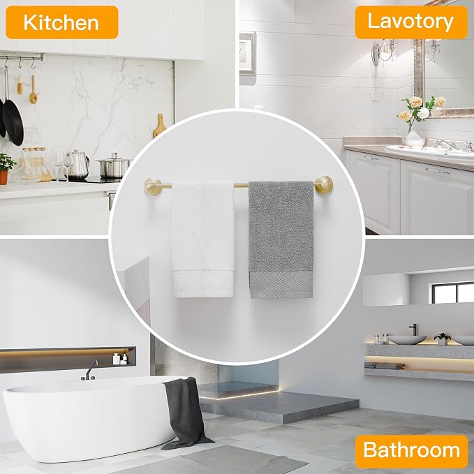 BESy Adjustable 16 to 26 Inch Bath Towel Bar Rack - Image 3