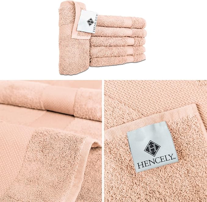 Hencely Premium 6-Pack Washcloths 12x12 Inches Soft Turkish Cotton High - Image 3