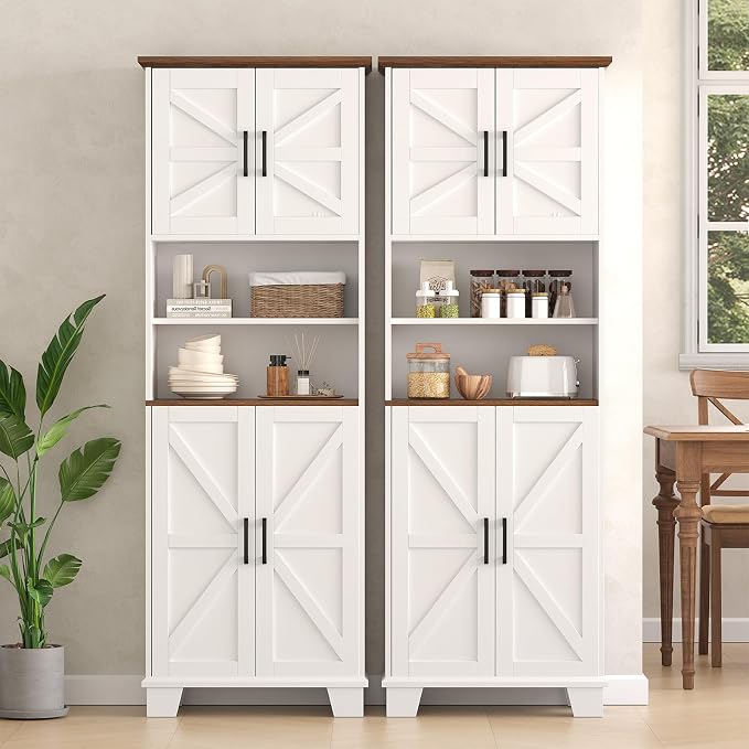 Farmhouse Bathroom Storage Cabinet, 67.9" Tall Freestanding Cabinet - Image 6