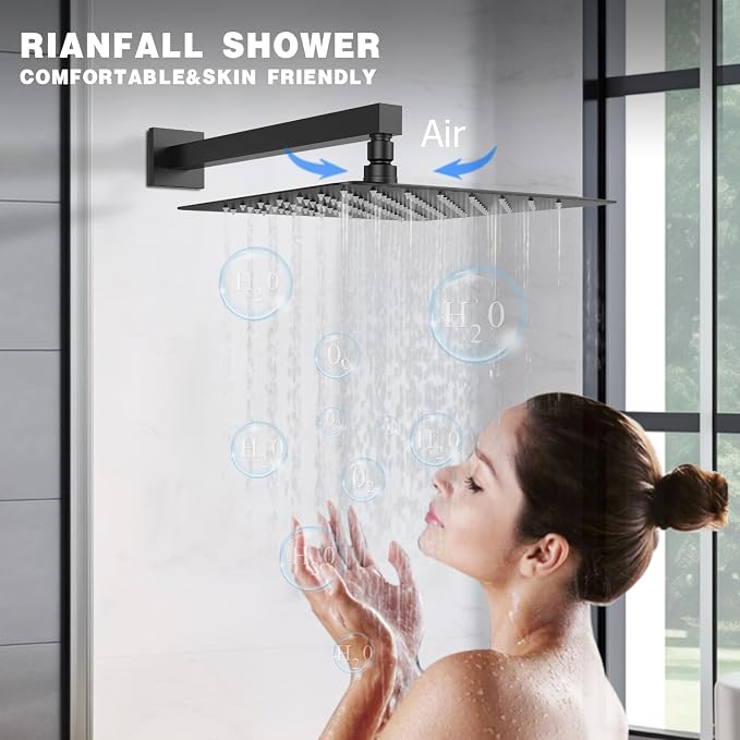 Rainfall Shower System with Handheld Spray and 12" Rain Shower Head, Can Be Use - Image 3