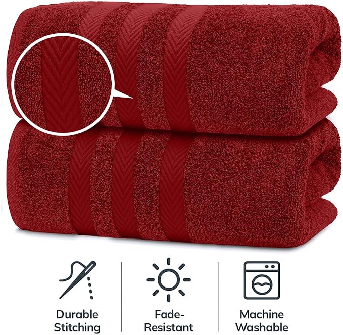 RIVERSIDE Pack of 2 Extra Large Bath Sheets 35 x 70 Inches - Image 3