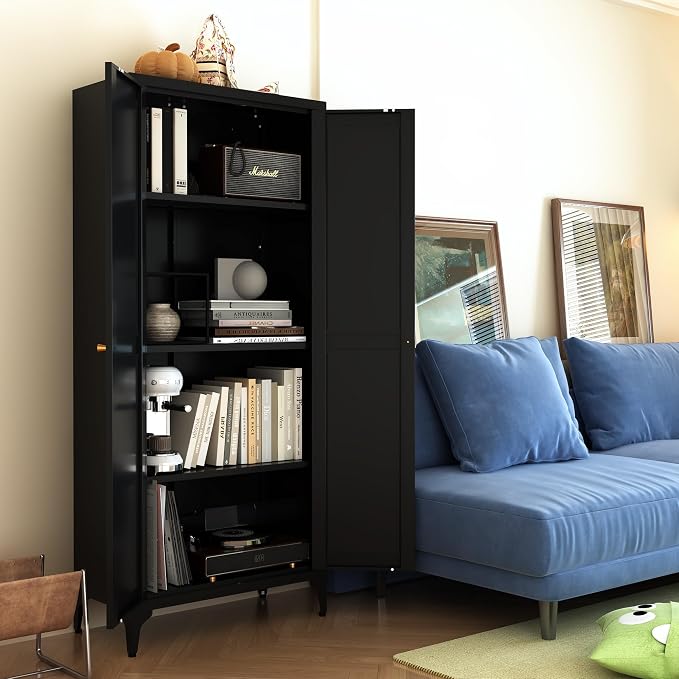 65"Tall Kitchen Pantry Storage Cabinet, 5 Tier Freestanding Kitchen Cupboard - Image 8