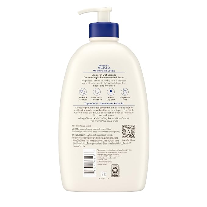 Aveeno Skin Relief Moisturizing Lotion Heals Very Dry, Sensitive Skin, - Image 9