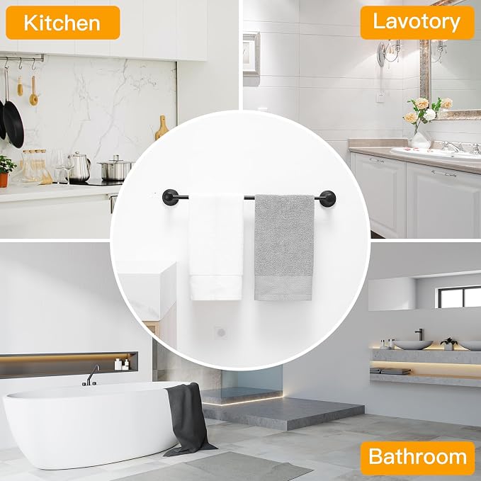 BESy Adjustable 16 to 26 Inch Bath Towel Bar Rack - Image 3