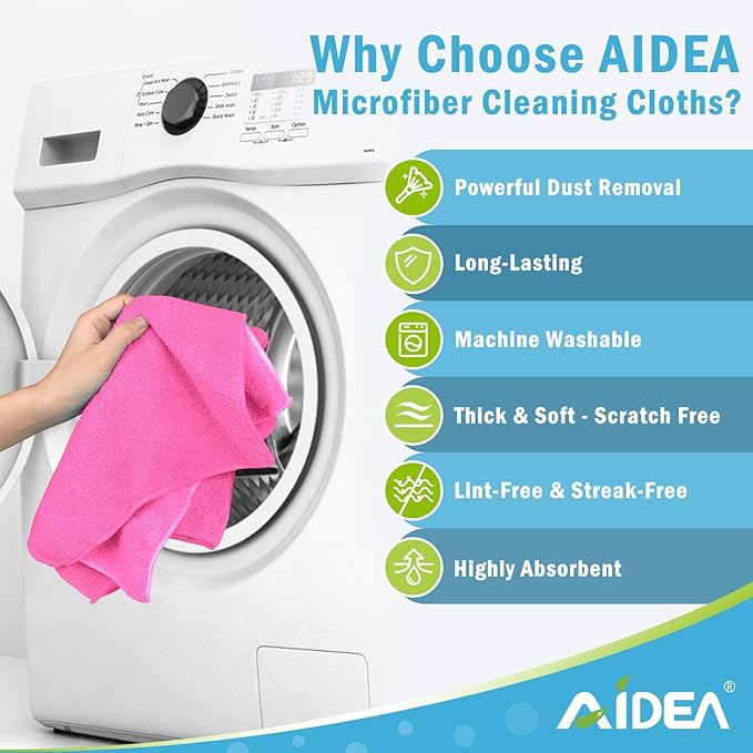 AIDEA Microfiber Cleaning Cloth-12PK, Soft Microfiber Towels - Image 3