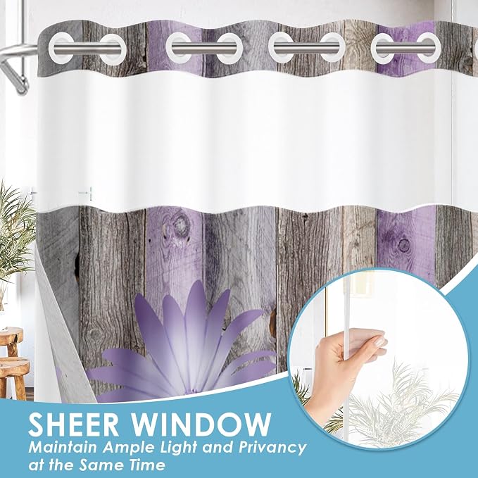 No Hook Rustic Farmhouse Shower Curtain - Image 4