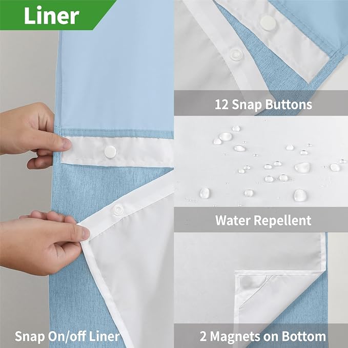 No Hooks Needed Linen Textured Shower Curtain - Image 6