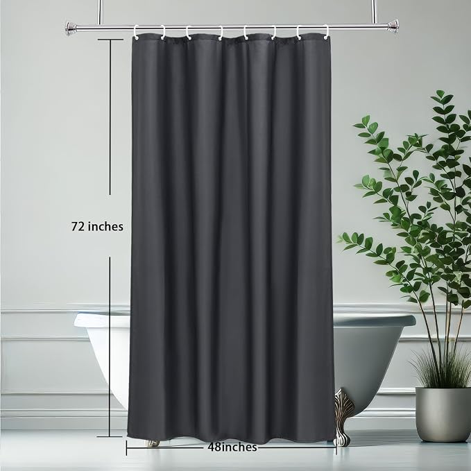 AooHome Fabric Shower Curtain 48 Width x 72 Height Inch, Solid Color Bath - Image 8