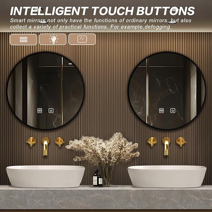 Floating Bathroom Vanity with Sink LED Smart Mirrors, Modern Luxury Style - Image 5