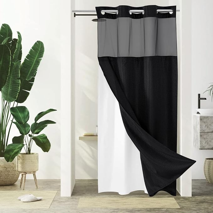 Gibelle Stall Small Shower Curtain 36x74, Waffle Weave Shower Curtain by Gibelle