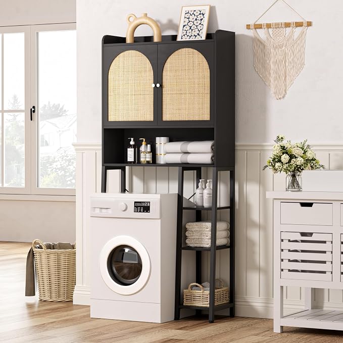 Rattan Over The Toilet Storage Cabinet - Image 7