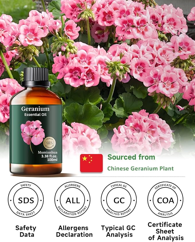 Pure Geranium Essential Oil, Mumianhua Natural Floral Oil - Image 7