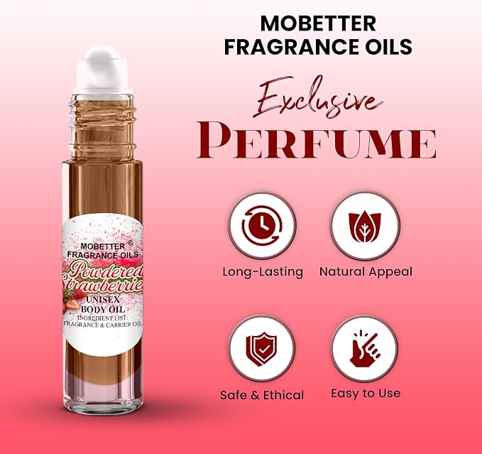 MOBETTER FRAGRANCE OILS Powdered Strawberries Fragrance Body Oil - Image 3