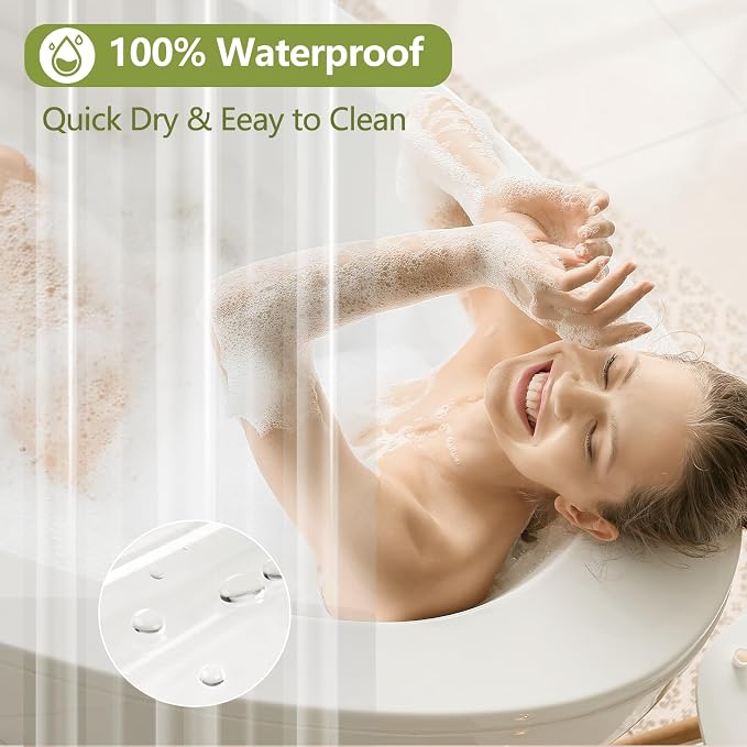 PEVA Clear Short Shower Curtain Liner 60 x 66 inch, Transparent Shower Liner - Image 5