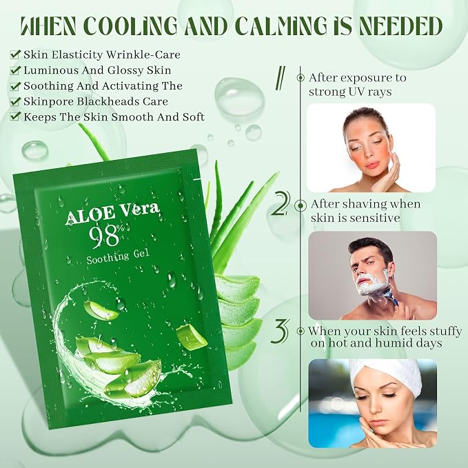 30 Pcs Travel Size Aloe Vera Gel 98% Organic After Sun Moisturizer - Image 5