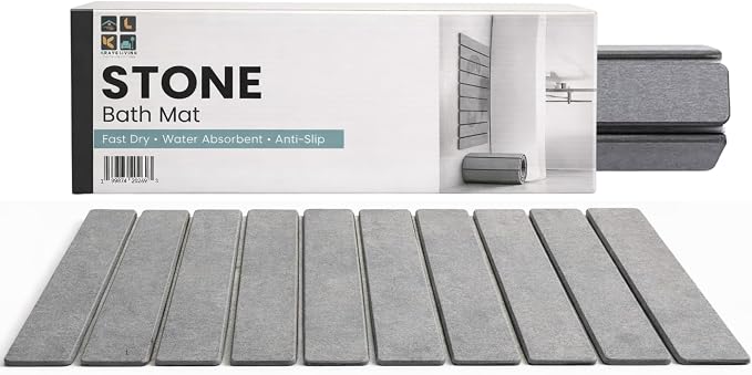 Foldable Stone Bath Mat – Premium Diatomaceous Earth Quick Dry Bathroom Mat by Unknown