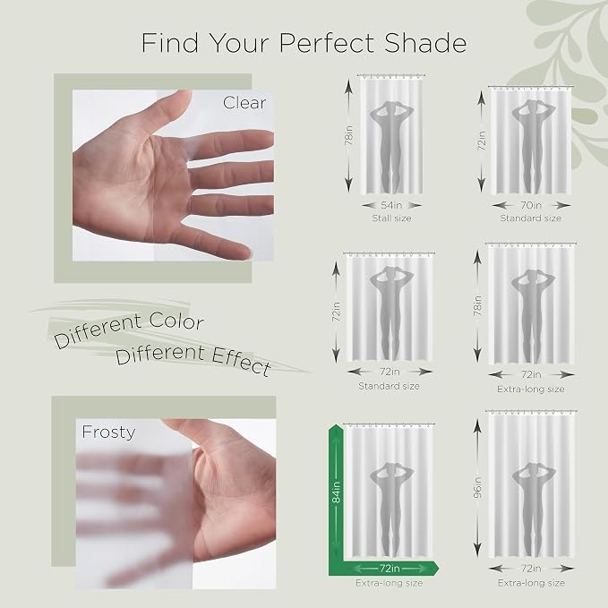 Stitch & Stone Shower Curtain Liner, Premium Medium Weight Durable Waterproof - Image 4