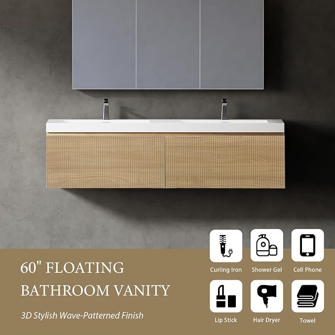 60" Floating Bathroom Vanity - Image 5