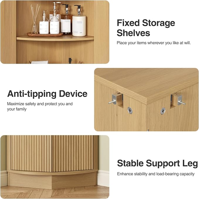 Corner Bathroom Cabinet, Modern Small Corner Cabinet - Image 6