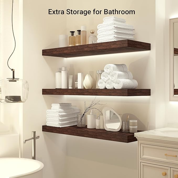 Heimlove 12" Deep Floating Shelves, 36 x 12 Inch Wall Mounted Long Floating - Image 6
