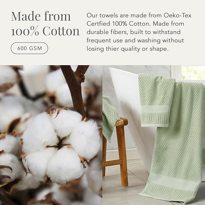 NY Loft 100% Cotton Towel Set 6 Piece Towel Set | Super Soft & Absorbent - Image 4