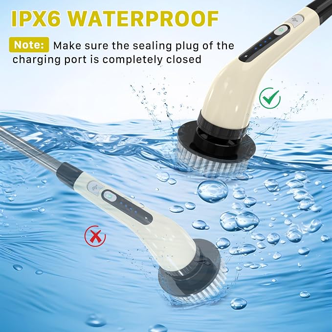 Electric Spin Scrubber, Cordless Cleaning Brush, Shower Scrubber - Image 7