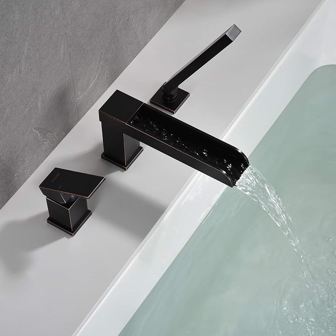 Waterfall Roman Tub Faucets Deck Mount Oil Rubbed Bronze Bathtub Faucets Brass - Image 5
