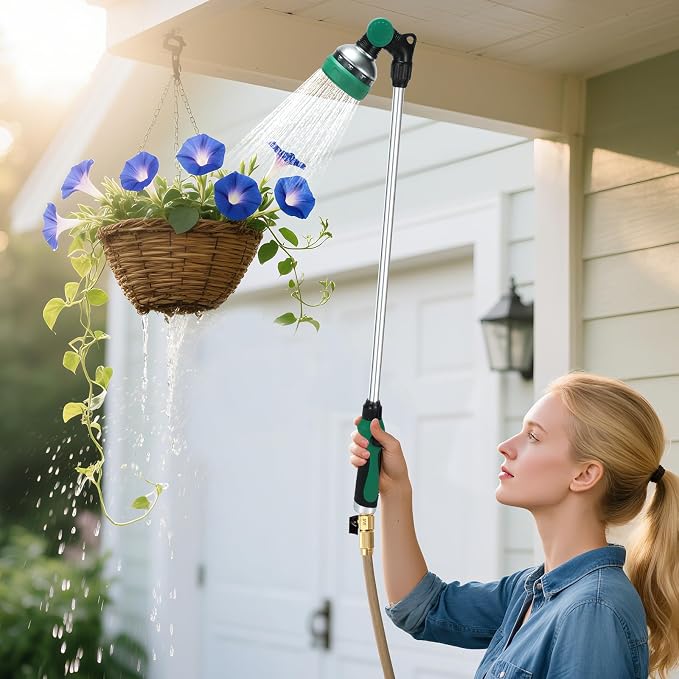 Watering Wand for Garden Hose, 30 Inch, 10 Spray Patterns, Thumb Control Garden - Image 7