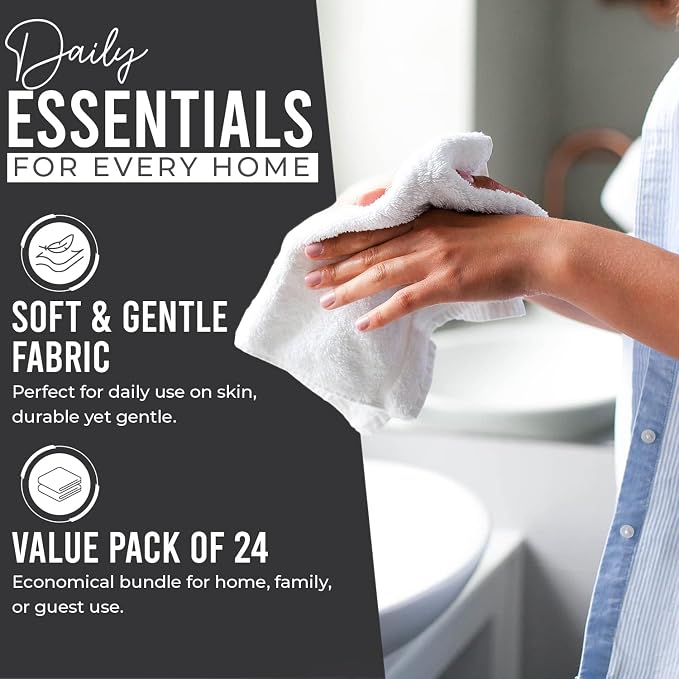 DAN RIVER 24 Pack Wash Cloths for Showering - Image 3