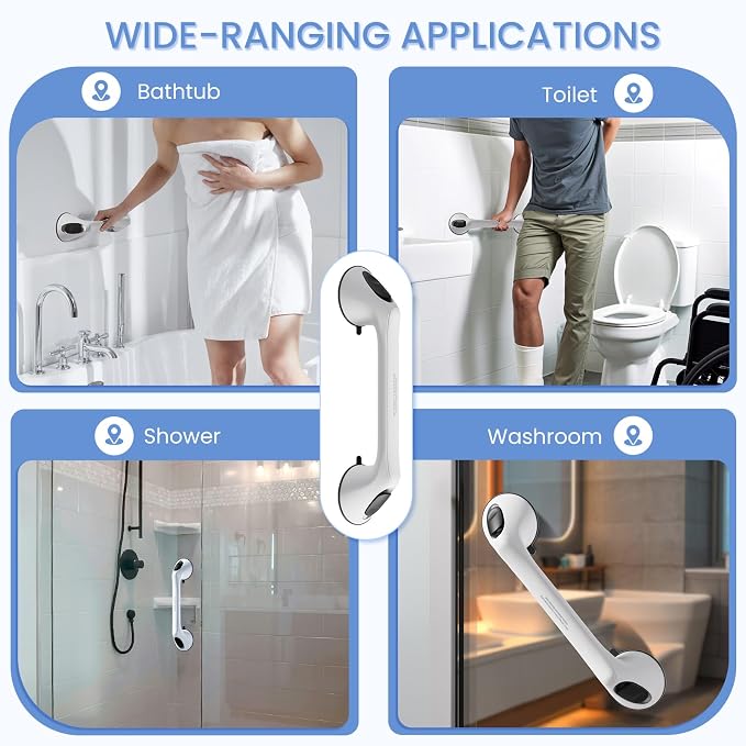 2 Pack 16 Inch Grab Bars for Bathtubs and Showers for Seniors, Heavy Duty - Image 7