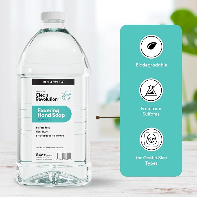 Clean Revolution Foaming Hand Soap Refill Supply Container, Ready to Use Formula - Image 4