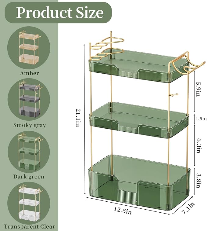 3 Tier Glam Bathroom Counter Organizer - Image 3