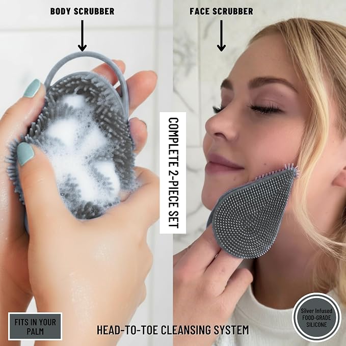 Silver Infused Body Face Scrubber Set - Image 4