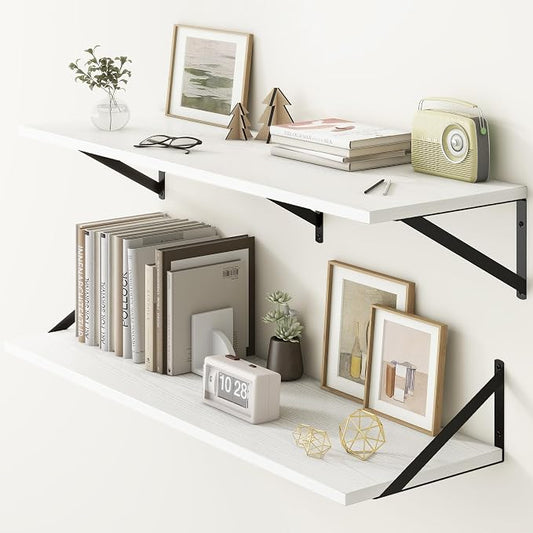 Fun Memories 40 Inch Floating Shelves, 12 Inch Deep Wall Shelf, 40 x 12 by FunMemories